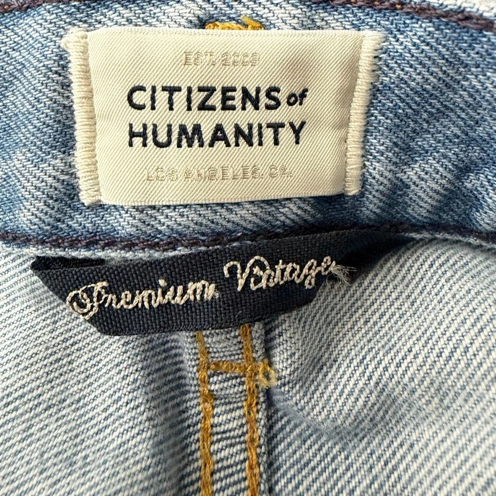 Citizens of Humanity Annabelle Long‎ Distressed Denim Shorts Light Wash 26